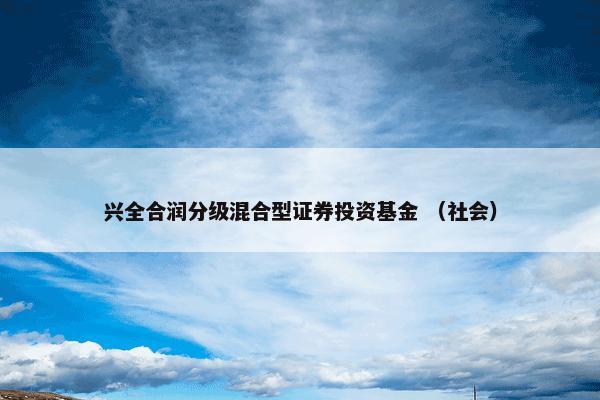 兴全合润分级混合型证券投资基金 （社会）