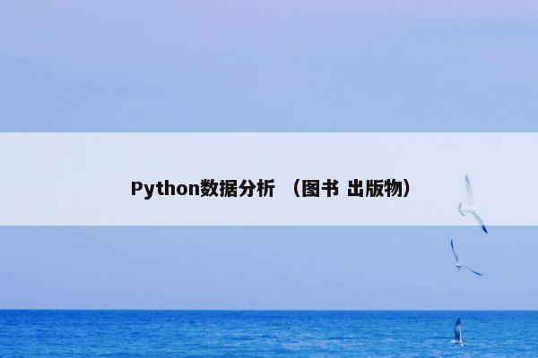 Python数据分析 （图书 出版物）