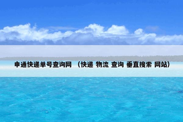 申通快递单号查询网 （快递 物流 查询 垂直搜索 网站）