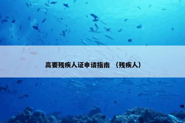 高要残疾人证申请指南 （残疾人）