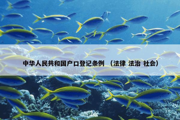 中华人民共和国户口登记条例 （法律 法治 社会）